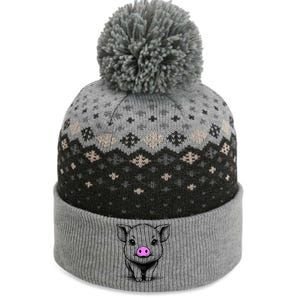 Cute Pig With Nose Drawing The Baniff Cuffed Pom Beanie