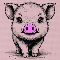Cute Pig With Nose Drawing 25L Jumbo Tote