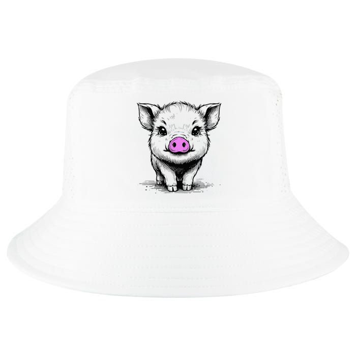 Cute Pig With Nose Drawing Cool Comfort Performance Bucket Hat