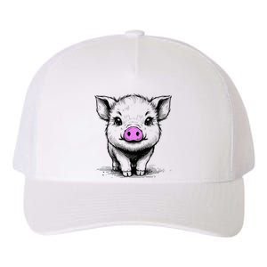 Cute Pig With Nose Drawing Yupoong Adult 5-Panel Trucker Hat