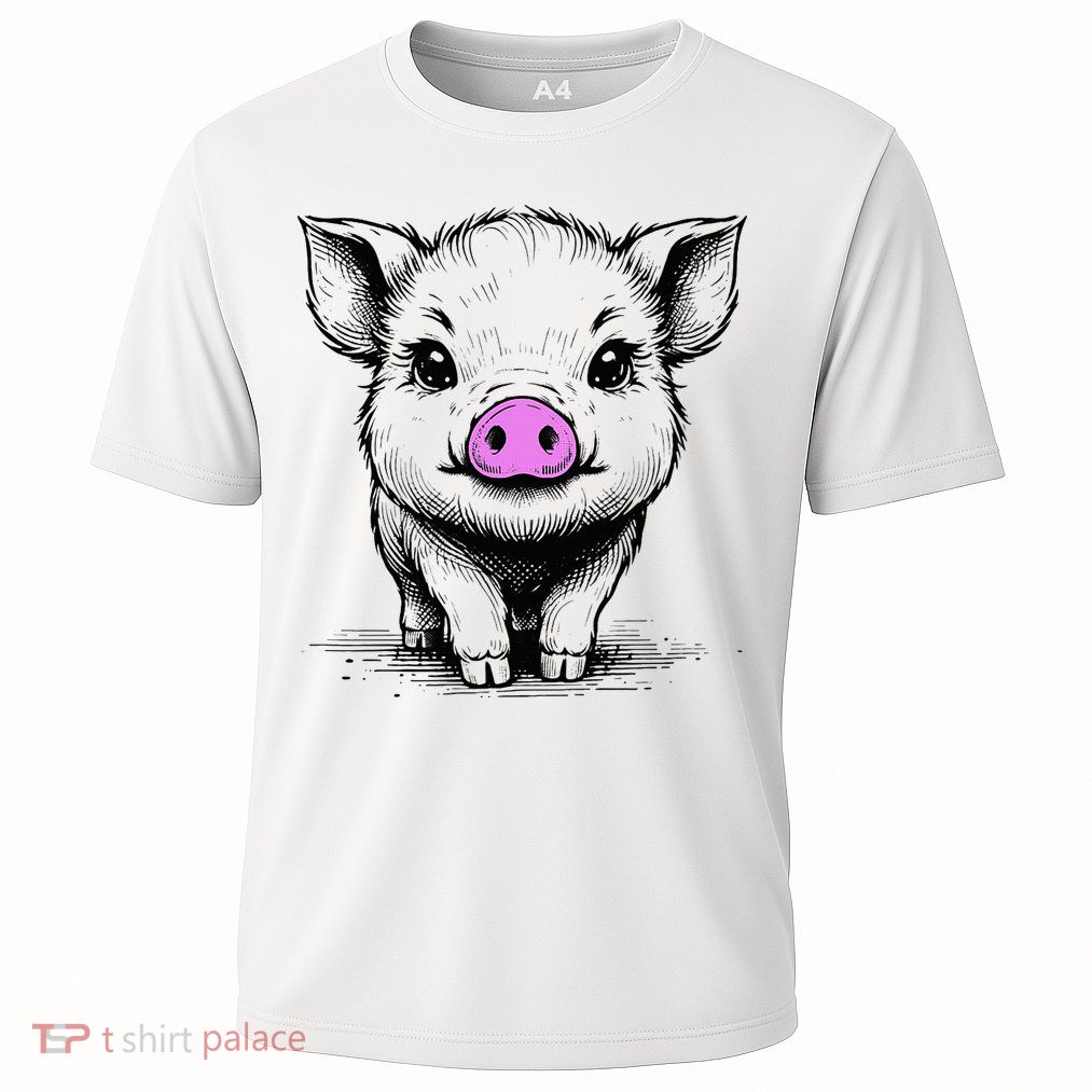 Cute Pig With Nose Drawing Performance Shirt