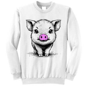 Cute Pig With Nose Drawing Sweatshirt