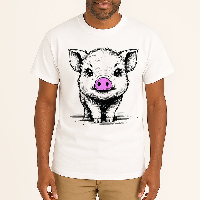 Cute Pig With Nose Drawing Tall T-Shirt