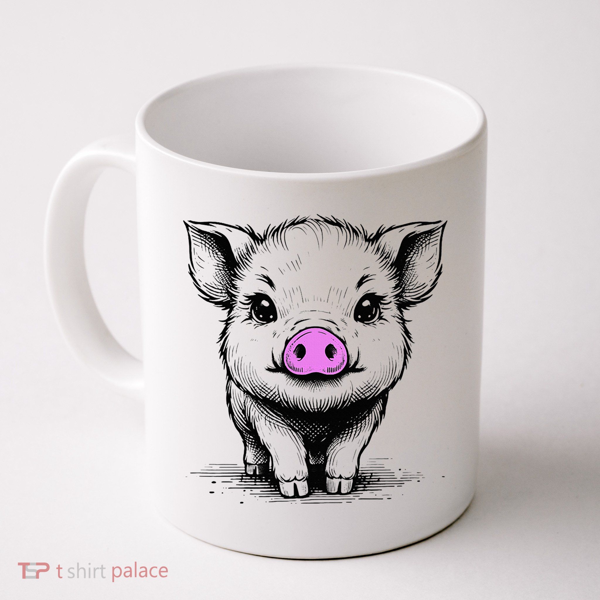 Cute Pig With Nose Drawing Mug