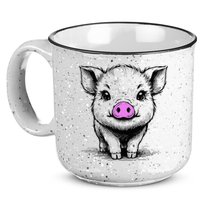 Cute Pig With Nose Drawing 15oz Campfire Ceramic Mug