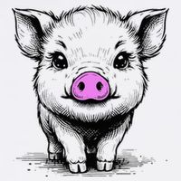 Cute Pig With Nose Drawing Cooling Performance Long Sleeve Crew