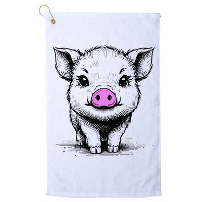 Cute Pig With Nose Drawing Golf Towel