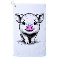 Cute Pig With Nose Drawing Golf Towel