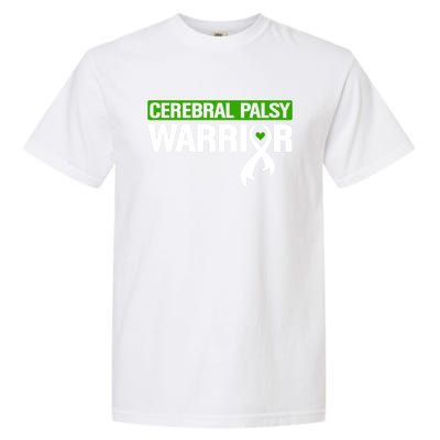 Cerebral Palsy Warrior Cp Green Ribbon Awareness Support Cute Gift Garment-Dyed Heavyweight T-Shirt