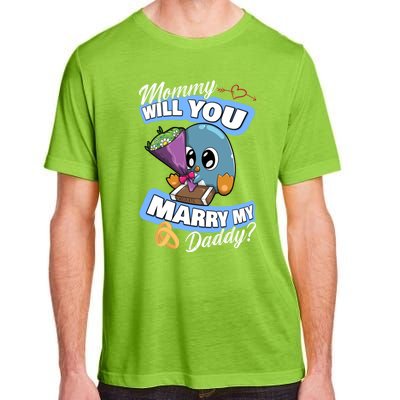 Cute Penguin Wedding Offer Mommy Will You Marry My Daddy Gift Adult ChromaSoft Performance T-Shirt