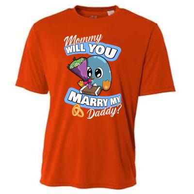 Cute Penguin Wedding Offer Mommy Will You Marry My Daddy Gift Cooling Performance Crew T-Shirt