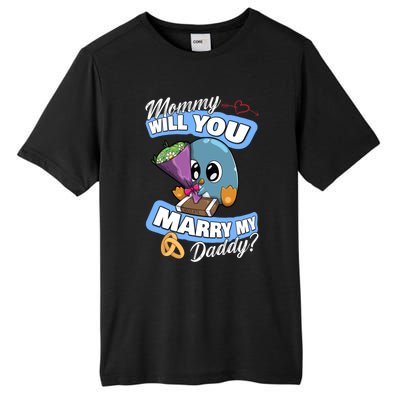 Cute Penguin Wedding Offer Mommy Will You Marry My Daddy Gift Tall Fusion ChromaSoft Performance T-Shirt