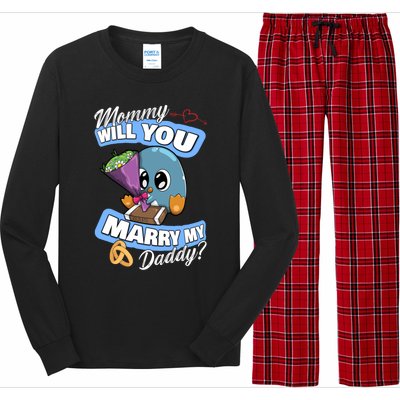 Cute Penguin Wedding Offer Mommy Will You Marry My Daddy Gift Long Sleeve Pajama Set