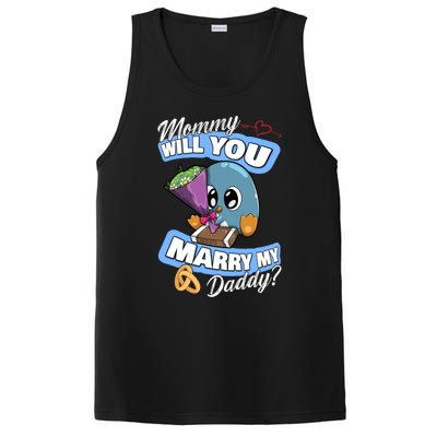 Cute Penguin Wedding Offer Mommy Will You Marry My Daddy Gift PosiCharge Competitor Tank