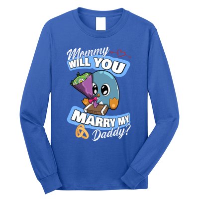 Cute Penguin Wedding Offer Mommy Will You Marry My Daddy Gift Long Sleeve Shirt