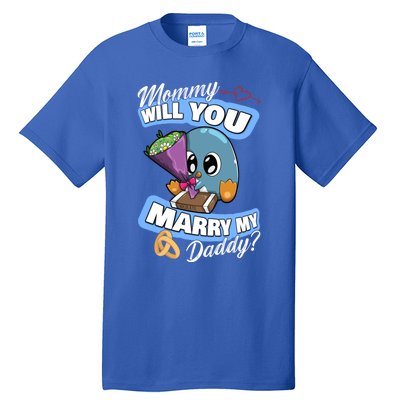 Cute Penguin Wedding Offer Mommy Will You Marry My Daddy Gift Tall T-Shirt