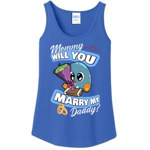 Cute Penguin Wedding Offer Mommy Will You Marry My Daddy Gift Ladies Essential Tank