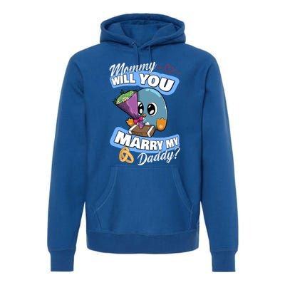 Cute Penguin Wedding Offer Mommy Will You Marry My Daddy Gift Premium Hoodie