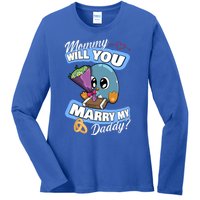 Cute Penguin Wedding Offer Mommy Will You Marry My Daddy Gift Ladies Long Sleeve Shirt