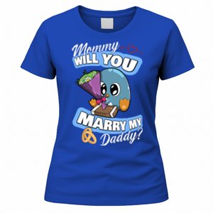 Cute Penguin Wedding Offer Mommy Will You Marry My Daddy Gift Women's T-Shirt