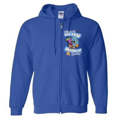 Cute Penguin Wedding Offer Mommy Will You Marry My Daddy Gift Full Zip Hoodie