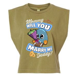 Cute Penguin Wedding Offer Mommy Will You Marry My Daddy Gift Garment-Dyed Women's Muscle Tee