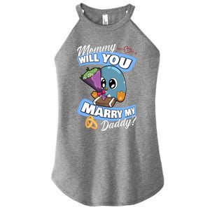 Cute Penguin Wedding Offer Mommy Will You Marry My Daddy Gift Women's Perfect Tri Rocker Tank