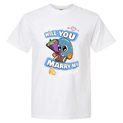 Cute Penguin Wedding Offer Mommy Will You Marry My Daddy Gift Garment-Dyed Heavyweight T-Shirt