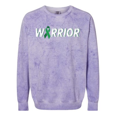 Cerebral Palsy Warrior Green Ribbon Cerebral Palsy Awareness Gift Colorblast Crewneck Sweatshirt