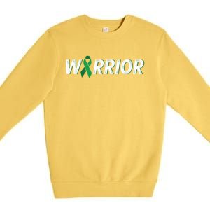 Cerebral Palsy Warrior Green Ribbon Cerebral Palsy Awareness Gift Premium Crewneck Sweatshirt