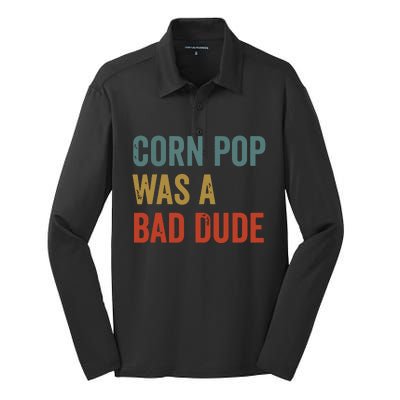 Corn Pop Was A Bad Dude Funny Election 2024 Meme Joe Biden Silk Touch Performance Long Sleeve Polo