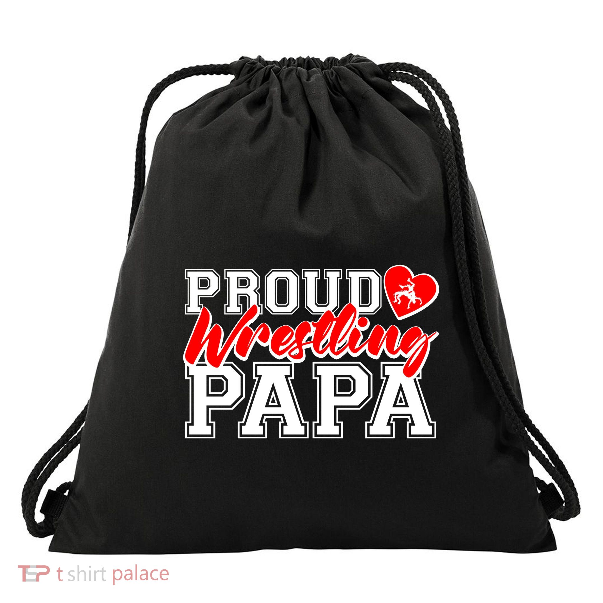 Cute Proud Wrestling Papa Drawstring Bag