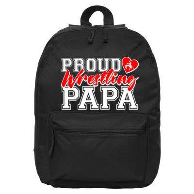 Cute Proud Wrestling Papa 16 in Basic Backpack