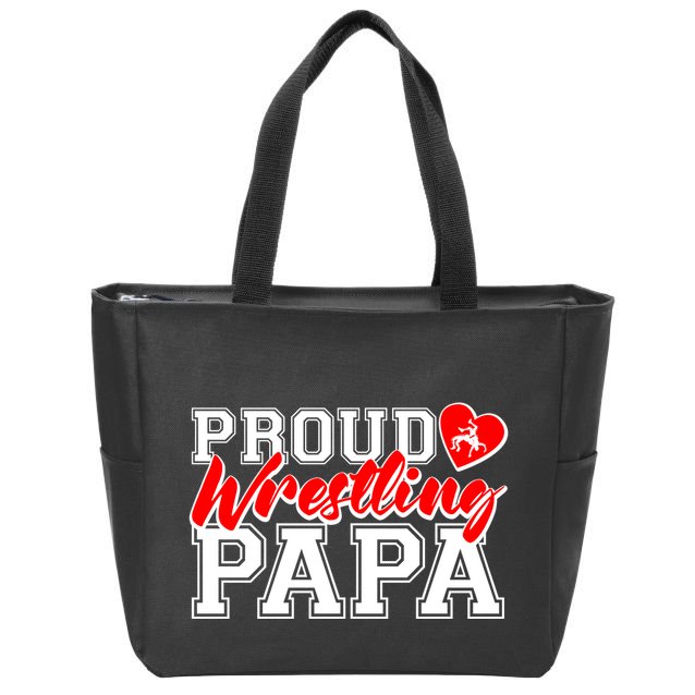 Cute Proud Wrestling Papa Zip Tote Bag