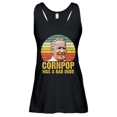 Corn Pop Was A Bad Dude Biden Funny Ladies Essential Flowy Tank