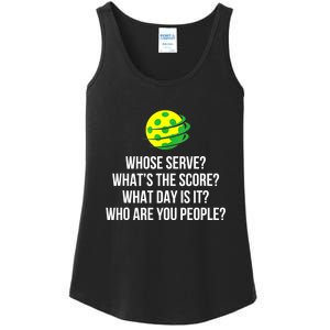 Cool Pickleball Whose Serve Whats The Score Funny Pickleballs Gift Ladies Essential Tank