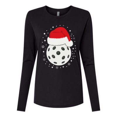 Christmas Pickleball Wearing A Santa Hat In Snow Womens Cotton Relaxed Long Sleeve T-Shirt