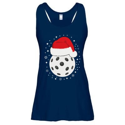 Christmas Pickleball Wearing A Santa Hat In Snow Ladies Essential Flowy Tank