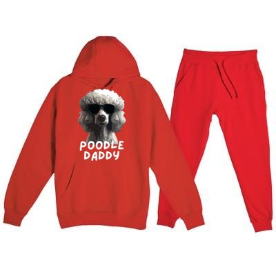 Cool Poodle Wearing Sunglasses Portrait Dad Poodle Daddy Premium Hooded Sweatsuit Set