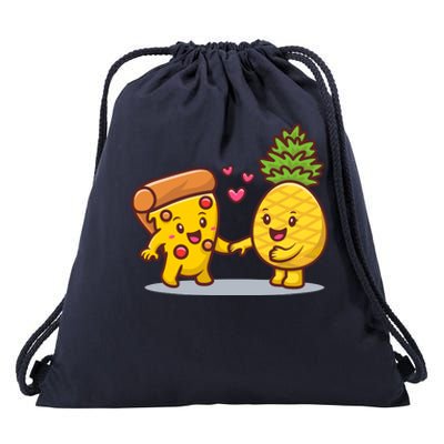 Cute Pizza With Pineapple Drawstring Bag