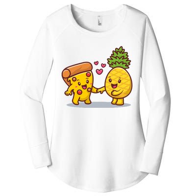 Cute Pizza With Pineapple Women's Perfect Tri Tunic Long Sleeve Shirt