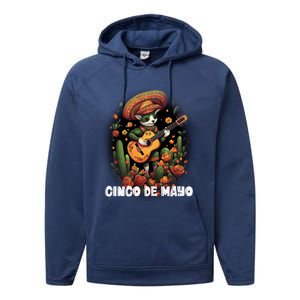 Cute Pembroke Welsh Dog Cinco De Mayo Mexican Holiday Attire Gift Performance Fleece Hoodie