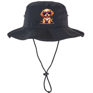 Cute Puppy Wearing Heart Sunglasses Adorable Dog Lover Legacy Cool Fit Booney Bucket Hat