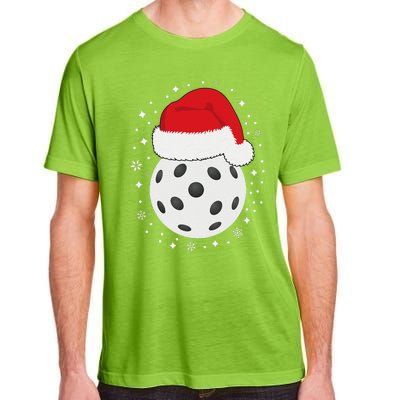 Christmas Pickleball Wearing A Santa Hat In Snow Adult ChromaSoft Performance T-Shirt