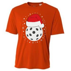 Christmas Pickleball Wearing A Santa Hat In Snow Cooling Performance Crew T-Shirt