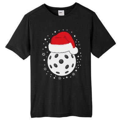 Christmas Pickleball Wearing A Santa Hat In Snow Tall Fusion ChromaSoft Performance T-Shirt