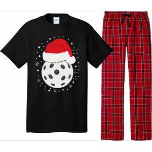 Christmas Pickleball Wearing A Santa Hat In Snow Pajama Set