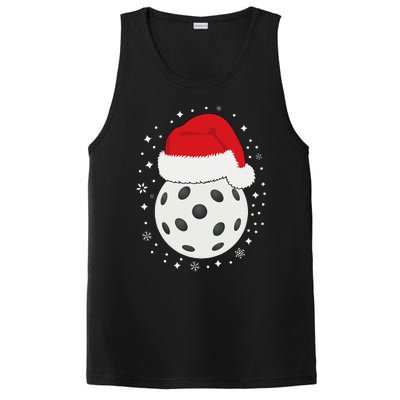 Christmas Pickleball Wearing A Santa Hat In Snow PosiCharge Competitor Tank