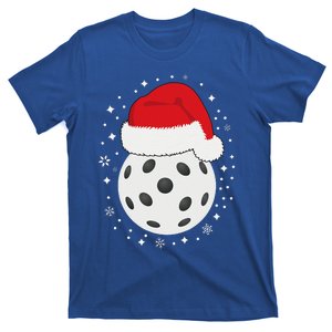 Christmas Pickleball Wearing A Santa Hat In Snow T-Shirt