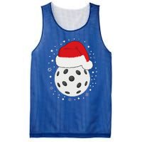 Christmas Pickleball Wearing A Santa Hat In Snow Mesh Reversible Basketball Jersey Tank